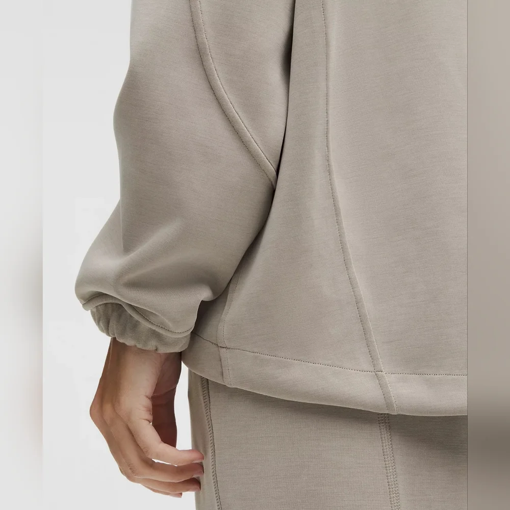 Lululemon Softstreme Half-Zip Long Warm Ash Grey Size Large - Picture 8 of 8